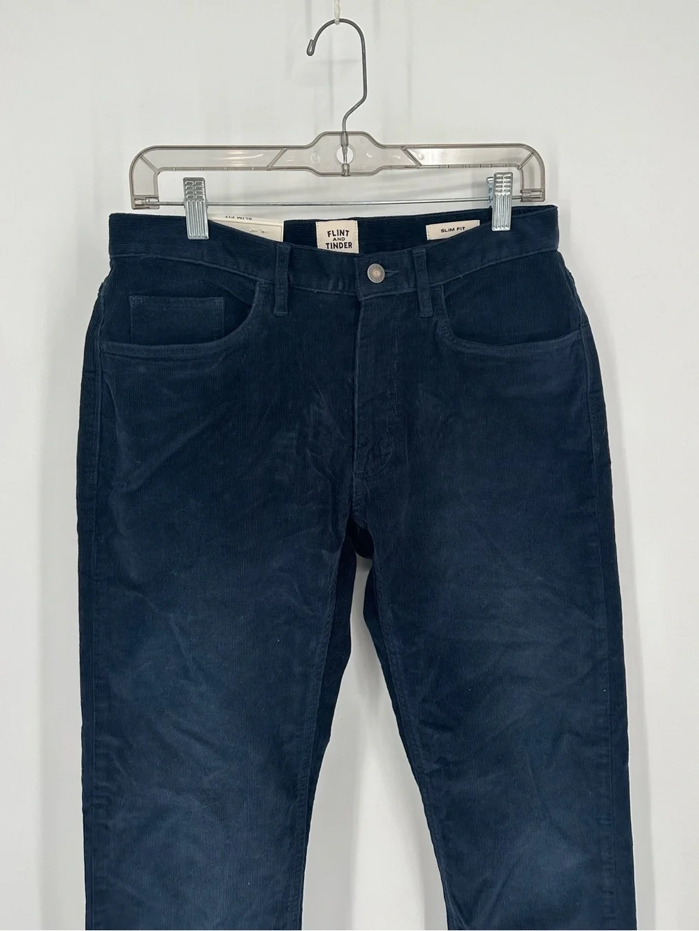 Flint and Tinder Slim Fit Corduroy Pants Size 34 x 30 Navy Blue Classic NWT
